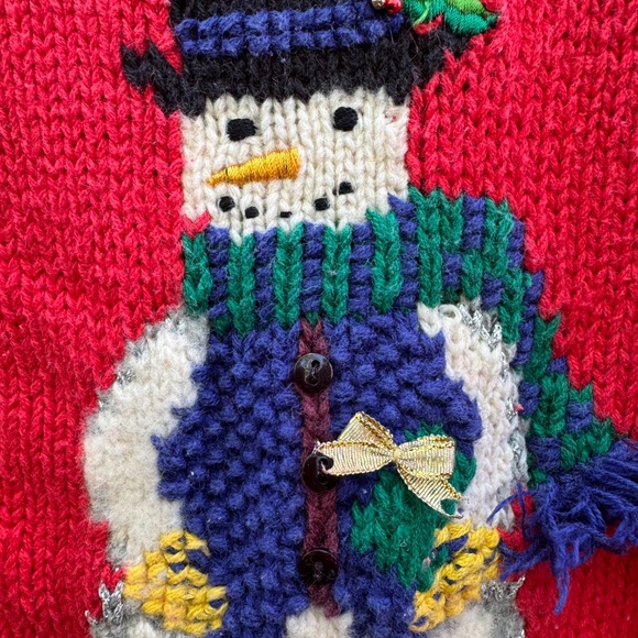 Marisa Christina Christmas Collection 2000 Snowman Sweater Cotton Angora M - Picture 2 of 7